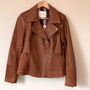 NWT Anthropologie Brown Biker Jacket- Size M